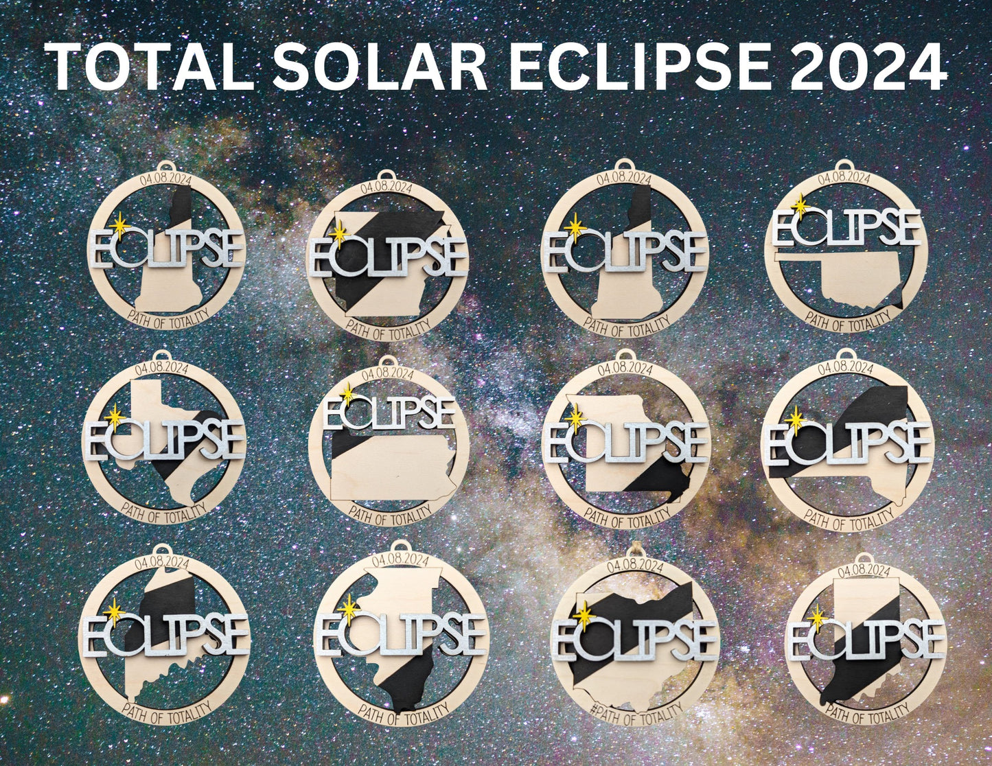 Total Solar Eclipse Ornaments