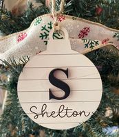 Shiplap Family Name Ornament